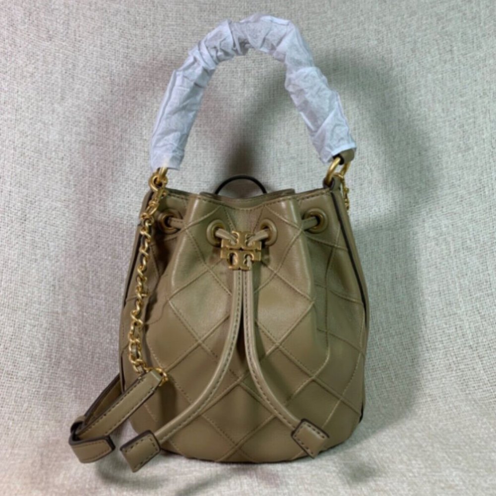 NEW Tory Burch Pebblestone Fleming Soft Mini Bucket Bag